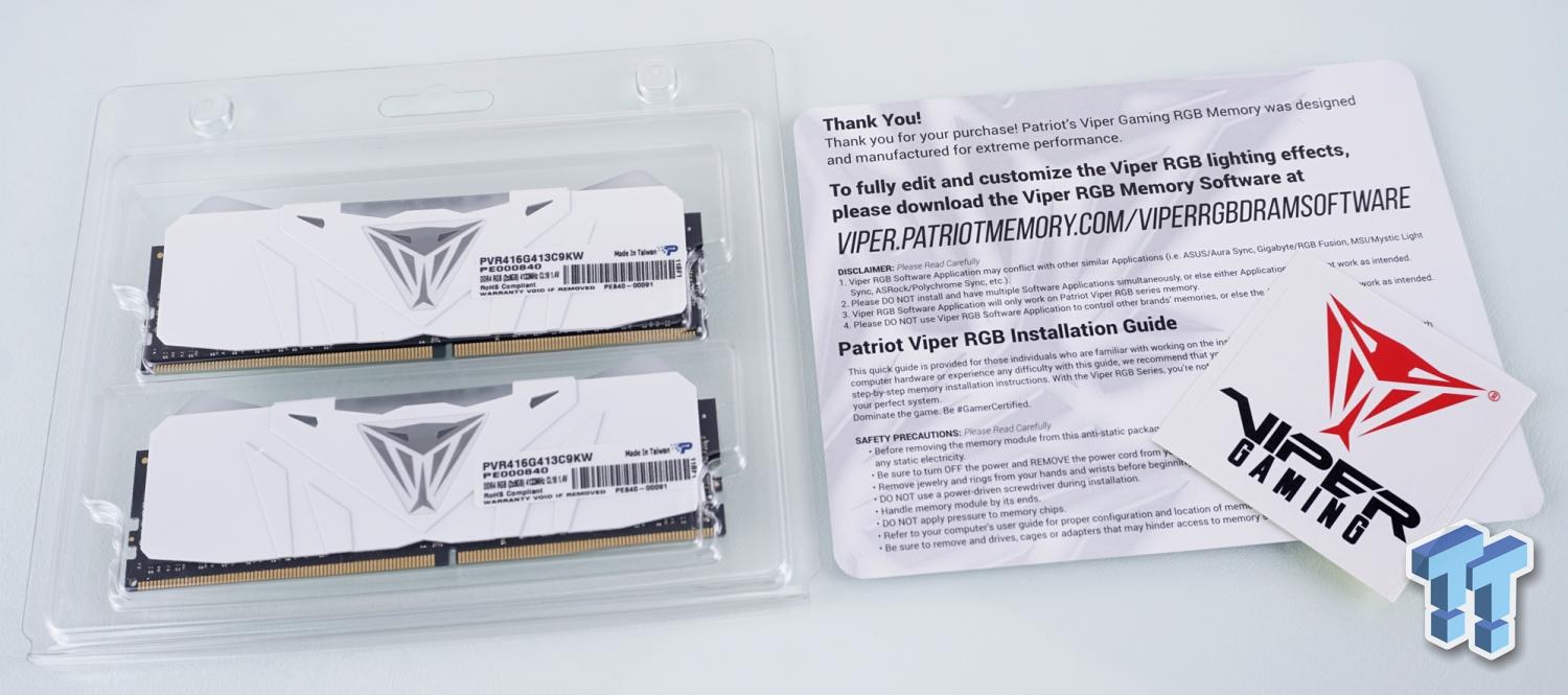 Patriot Viper RGB White DDR4-4133 16GB Dual-Channel Memory Kit 