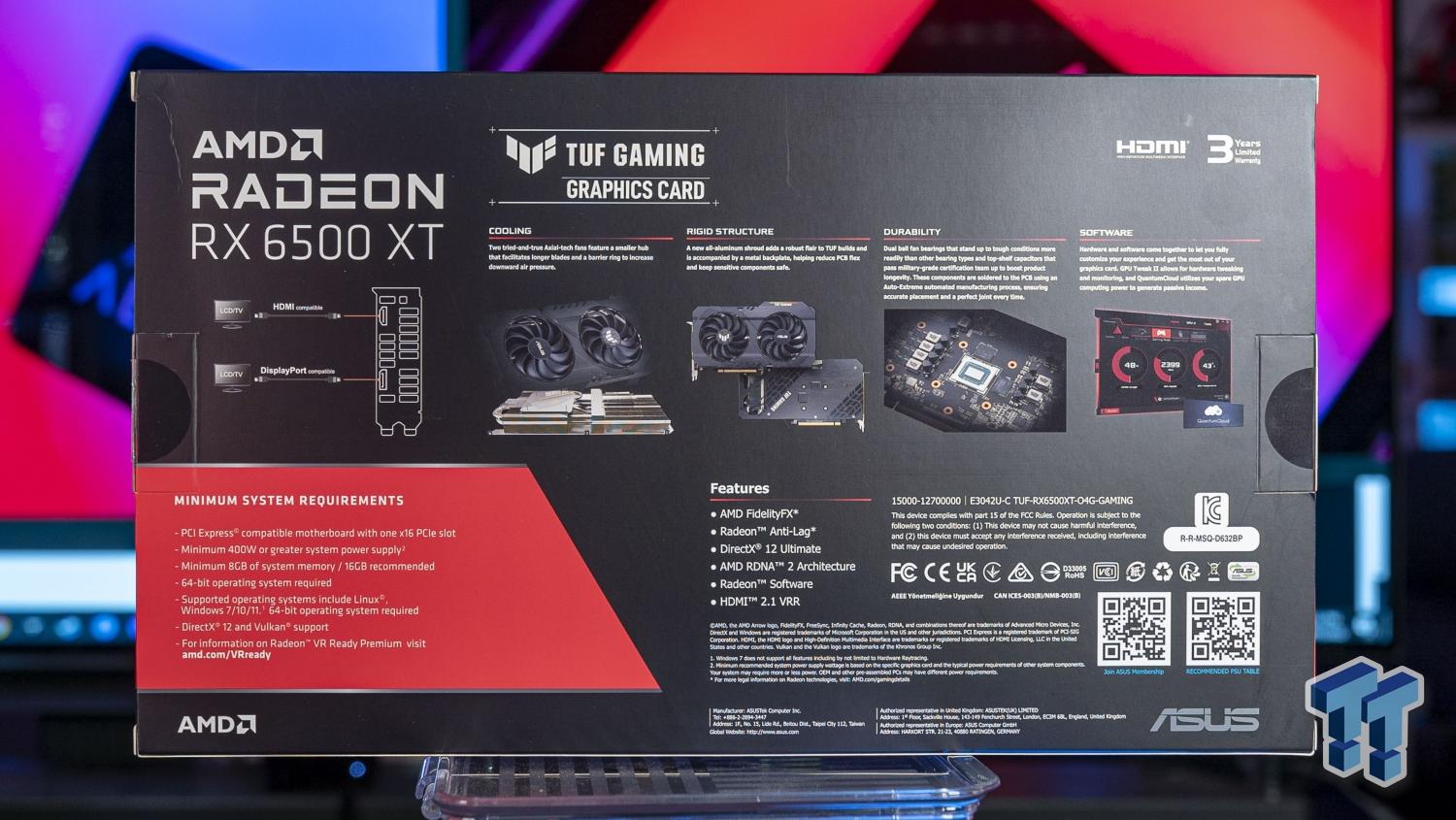 ASUS TUF Gaming Radeon™ RX 6500 XT OC Edition 4GB GDDR6