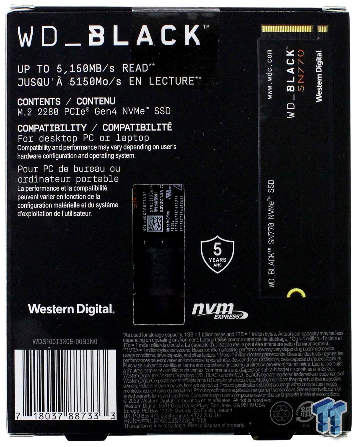 WD Black SN770 1TB SSD Review