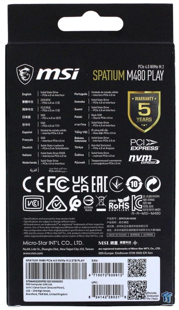 MSI Spatium M480 Play 2TB SSD Review - PS5 Perfection