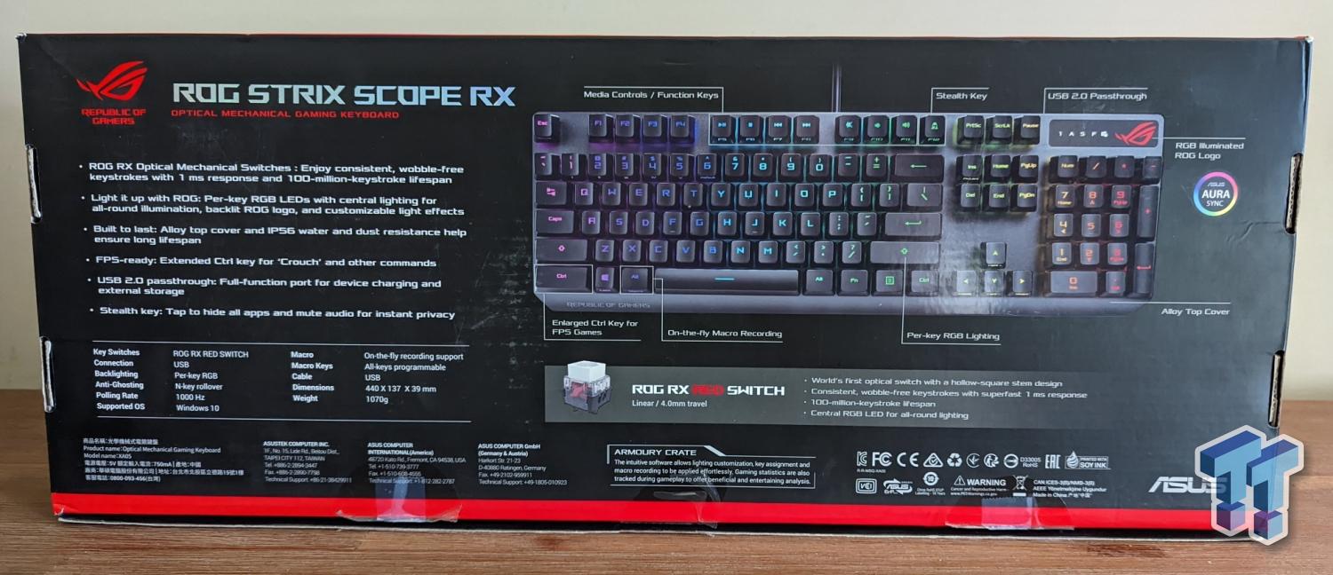 ASUS ROG Strix Scope RX - keyboard - US - black