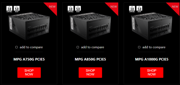 MSI MPG A1000G PCIE5 80 Plus Gold ATX3.0 