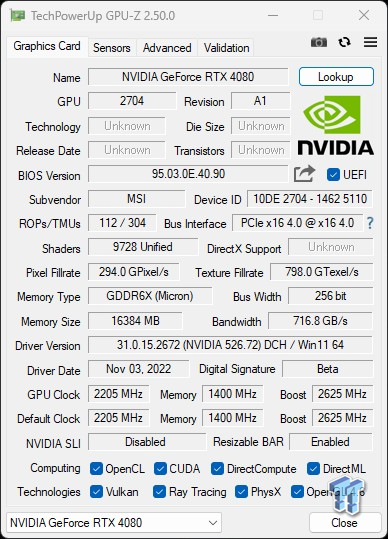 MSI RTX 4080 16GB Suprim X Review