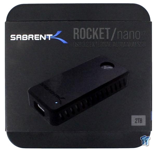 Disco duro externo 1TB - Rocket Nano V2 SABRENT, USB-C 3.2 Gen 2x2, SSD,  Negro