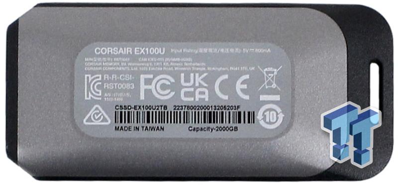 CORSAIR EX100U - SSD - 2 TB - USB 3.2 Gen 2x2 - CSSD-EX100U2TB
