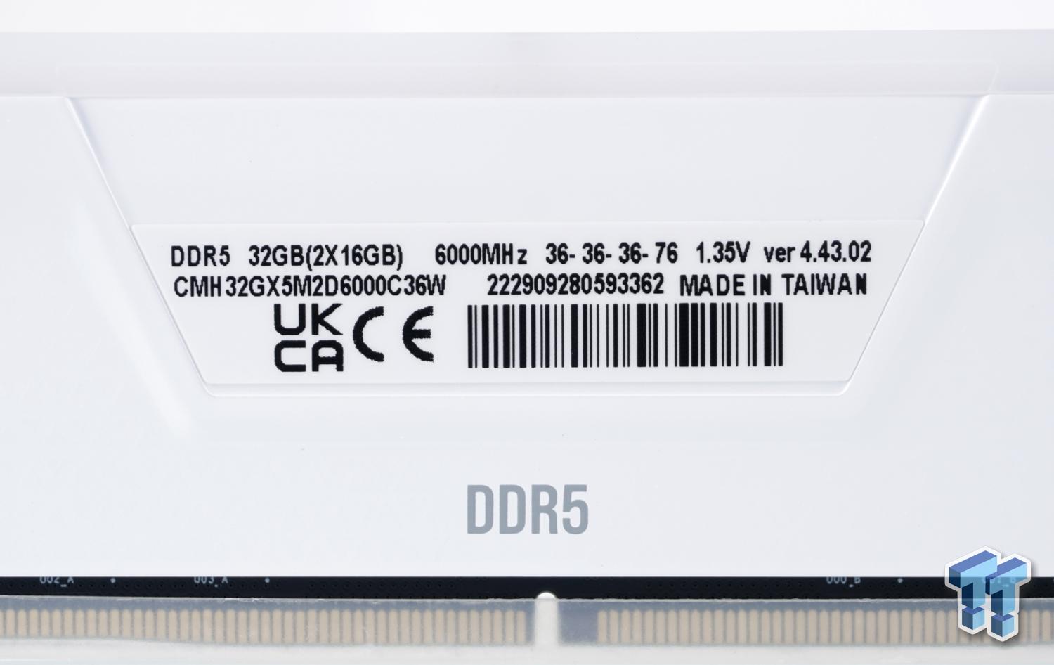 Corsair Vengeance RGB DDR5 RAM 32GB (2x16GB) 6000MHz CL36 Memory