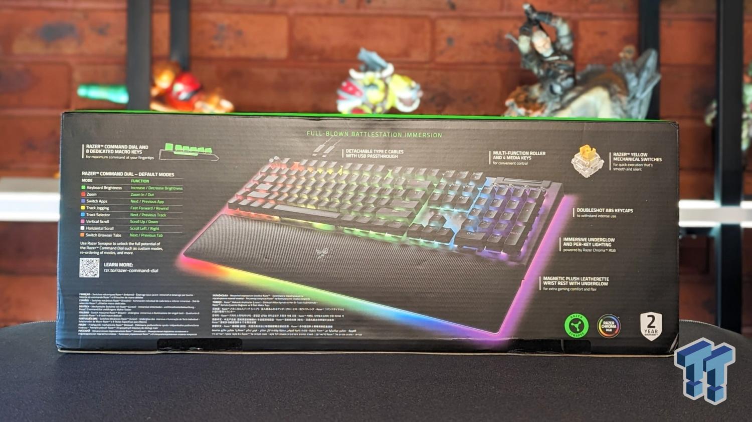 Razer BlackWidow V4 Pro Wired Mechanical Gaming Keyboard: Yellow Switches -  Linear & Silent - Doubleshot ABS Keycaps - Command Dial - Programmable