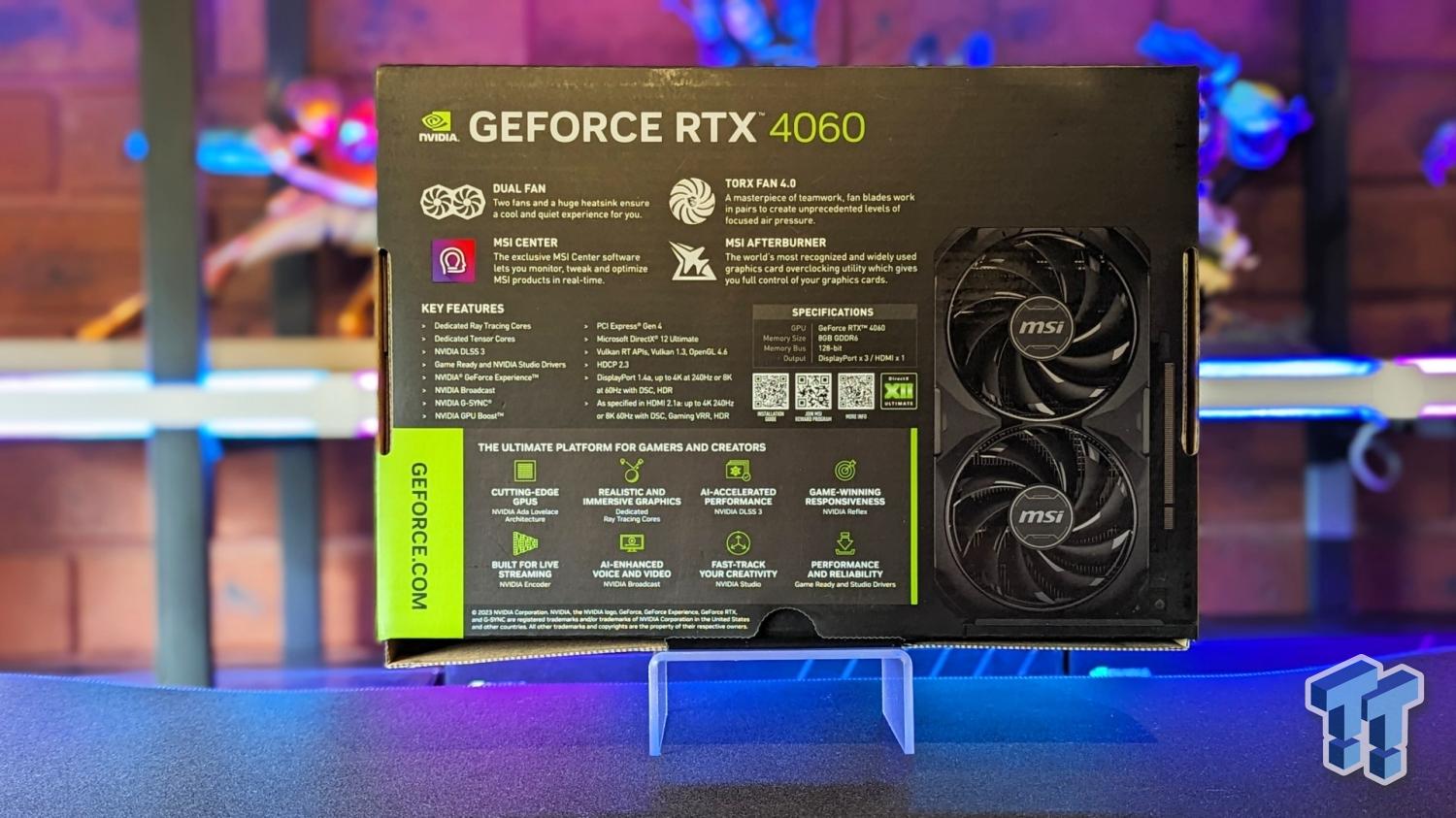 MSI GeForce RTX 4060 VENTUS 2X BLACK OC Graphics Card