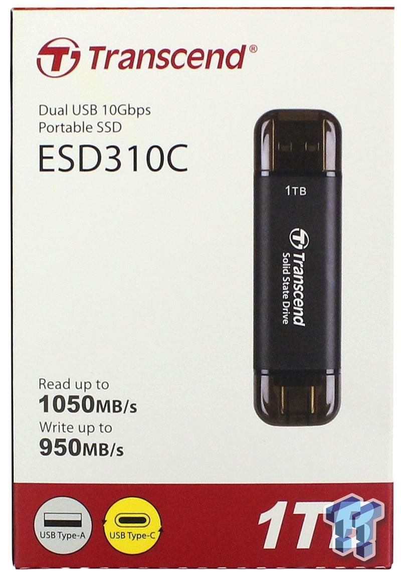Transcend 1TB Portable SSD, ESD310C, USB 10Gbps with Type-C and Type-A  TS1TESD310C : : Electronics