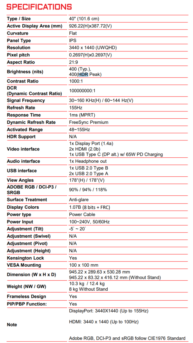 MSI MAG401QR, Monitor Gamer Ultrawide