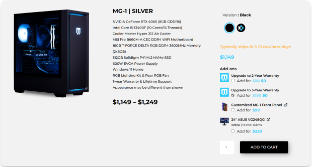 Maingear MG-1 Silver Gaming PC Review 03