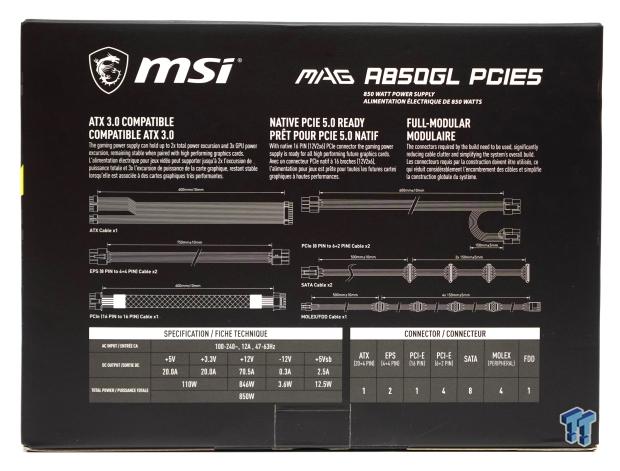 MSI MAG A850GL PCIE5 Power Supply Unit Review