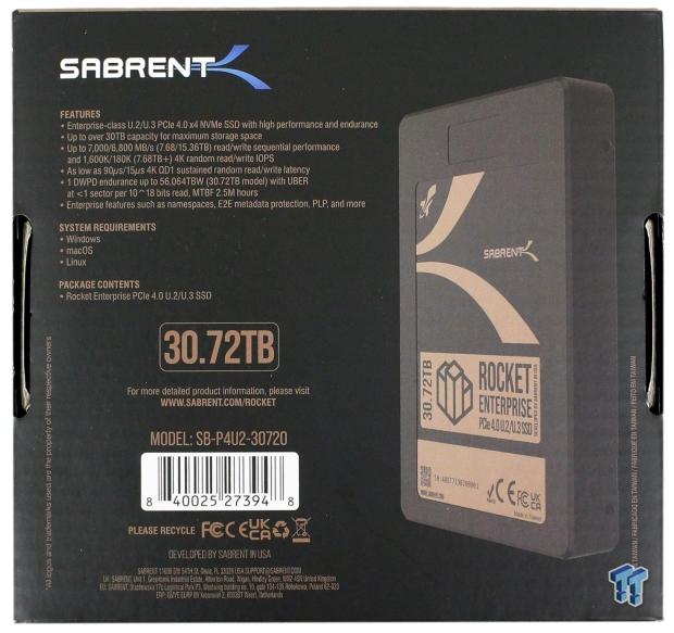 Sabrent Rocket Enterprise 30.72TB SSD Review - High Capacity & Performance 30