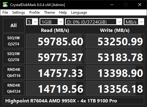 HighPoint Rocket 7604A Gen5 x16 NVMe RAID AIC Review - Half the Size, All the Speed 09
