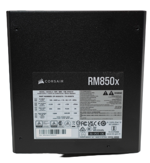 Corsair RM850x (2024) ATX 3.1 Cybenetics Gold PSU Review 9