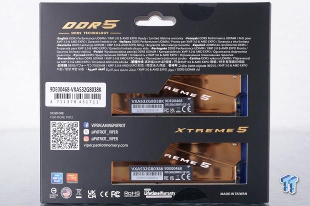 Patriot Viper Xtreme 5 Aurum DDR5-8000 UDIMM 32GB Dual-Channel Memory Kit Review 03