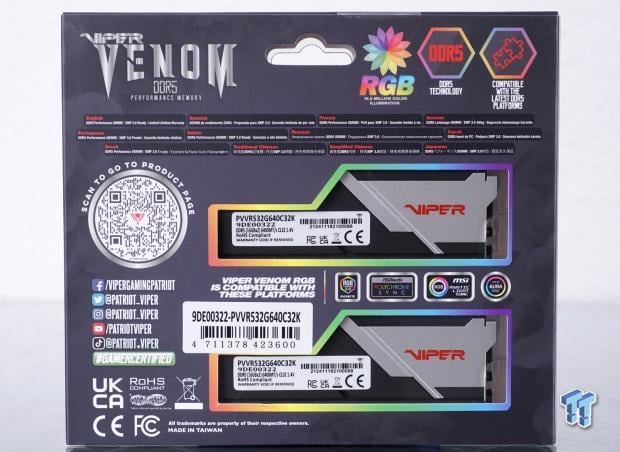 Patriot Viper Venom RGB DDR5-6400 UDIMM 32GB Dual-Channel Memory Kit Review 03