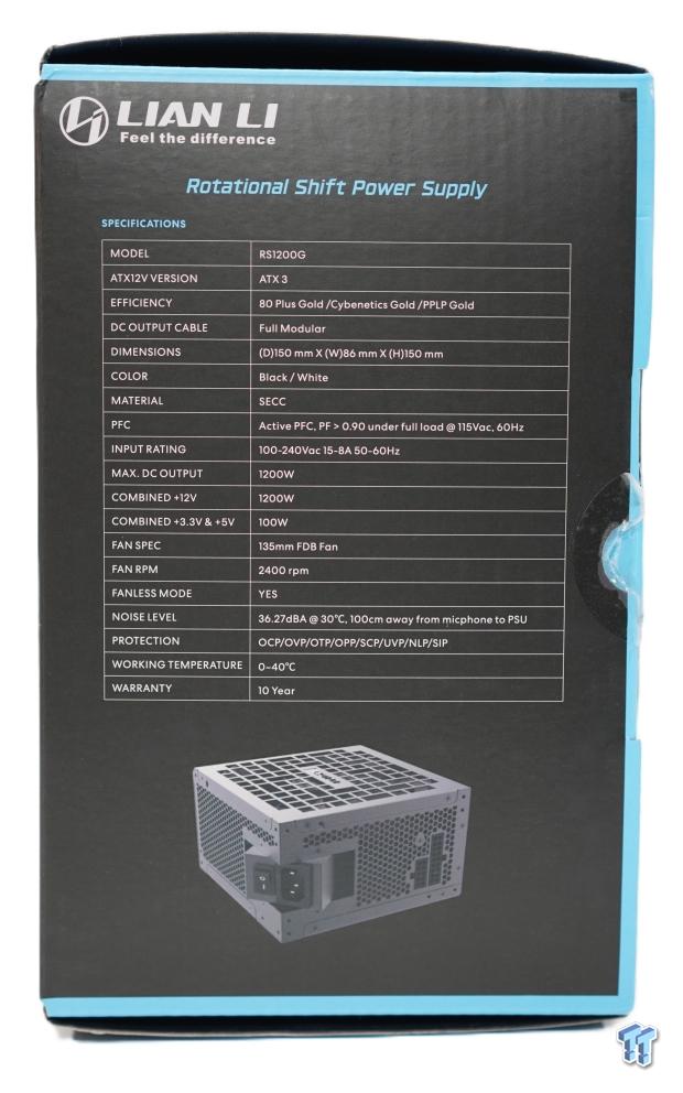 Lian Li RS1200G 80 PLUS Gold ATX 3.1 Power Supply Review 2