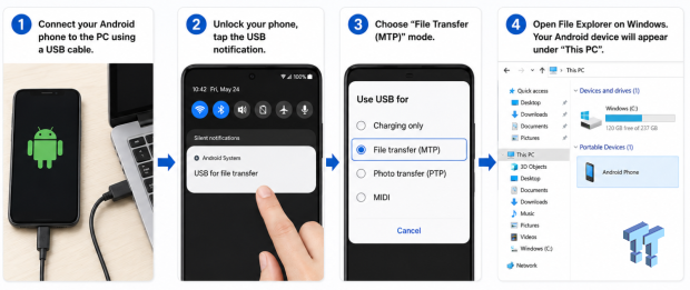 7 ways to transfer data from Android to Windows PC quickly and easily 01