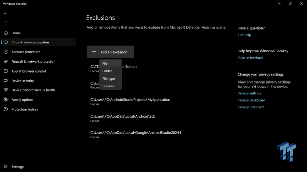 Windows Security exclusions build up quietly, and mine had entries I did not add by hand 07