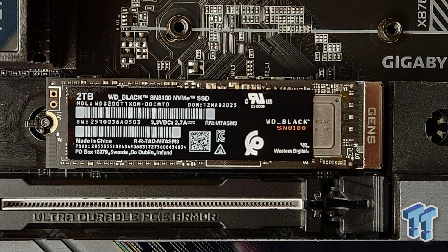 SANDISK WD　BLACK SN8100 2TB SSD WD BLACK SN8100 2TB Non Heatsink Internal SSD Gen 5x4 NVMe