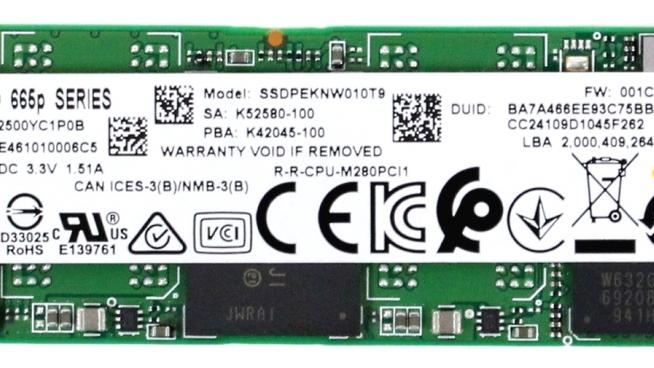 Intel 665P 1TB NVMe PCIe Gen3 x4 M.2 SSD Review