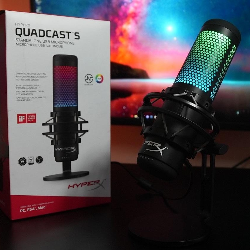 HyperX QuadCast S Microphone - Streaming Mic sale RGB Hyper-X USB HMIQ1S-XX-RG/G NEW