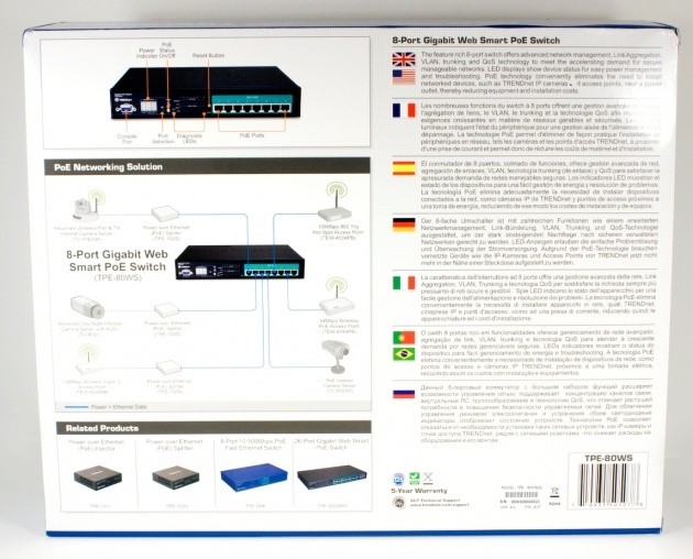 TRENDnet TPE-80WS 8-Port Power Over Ethernet Web Smart Switch 02