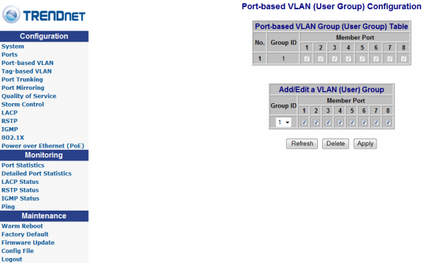 TRENDnet TPE-80WS 8-Port Power Over Ethernet Web Smart Switch 10