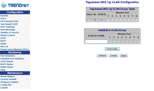 TRENDnet TPE-80WS 8-Port Power Over Ethernet Web Smart Switch 11