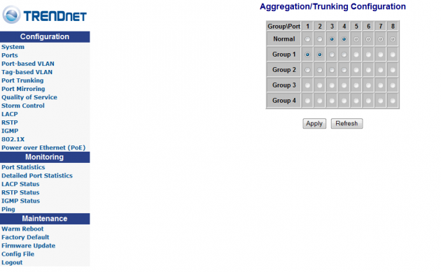 TRENDnet TPE-80WS 8-Port Power Over Ethernet Web Smart Switch 12