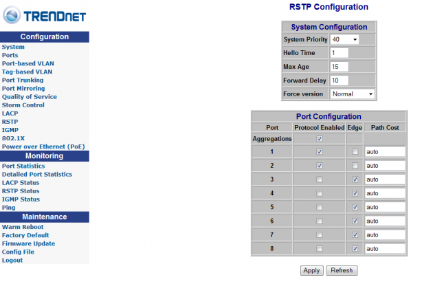 TRENDnet TPE-80WS 8-Port Power Over Ethernet Web Smart Switch 16