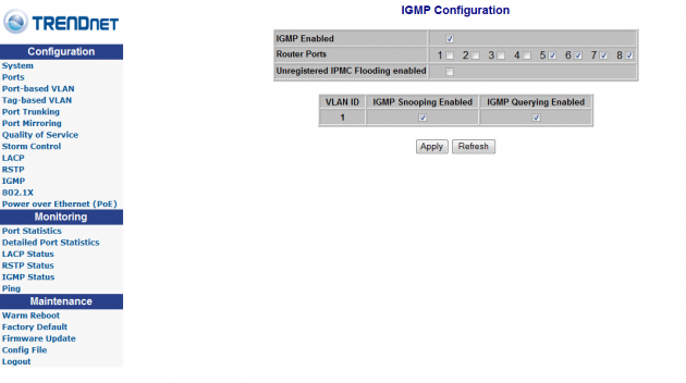 TRENDnet TPE-80WS 8-Port Power Over Ethernet Web Smart Switch 17