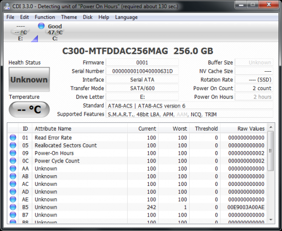 Crucial RealSSD C300 256GB SATA 6Gbps Solid State Disk 22
