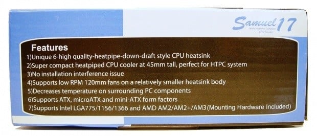Open enlarged image Prolimatech Samuel 17 Low Profile CPU Cooler 05