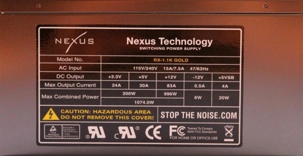 Nexus RX-1.1K 1100 Watt Gold Modular Power Supply 13