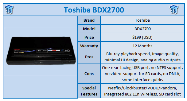 Quick Review: Toshiba BDX2700 Blu-ray Player 500 Quick Review: Toshiba BDX2700 Blu-ray Player 500