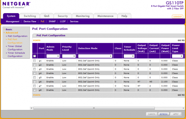NETGEAR ProSafe GS110TP POE (Power over Ethernet) 8-Port Smart Switch 32