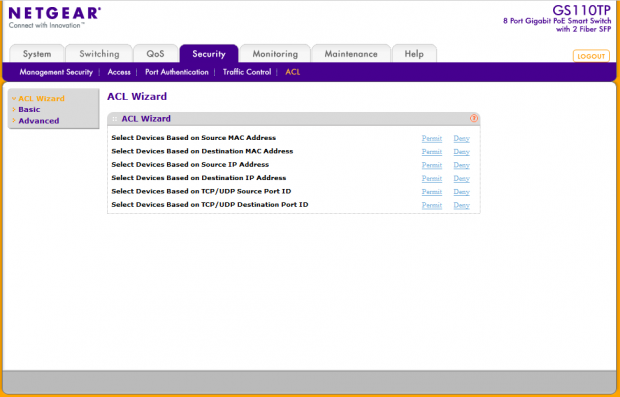 NETGEAR ProSafe GS110TP POE (Power over Ethernet) 8-Port Smart Switch 45