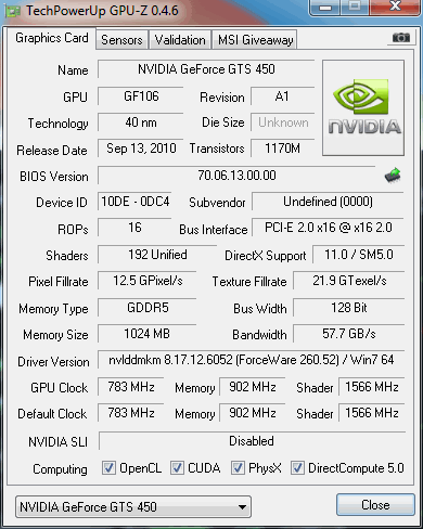 Gts discount 450 specifications