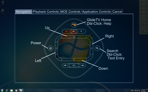 GlideTV Navigator Wireless Media Remote w/ Touchpad 40