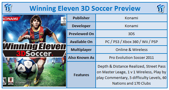 Pro Evolution Soccer 2011 3D Review (3DS)