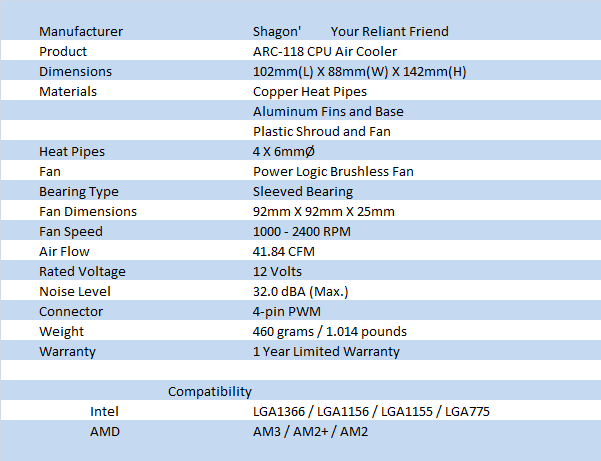 AURAS Shagon' ARC-118 CPU Cooler Review 01 AURAS Shagon' ARC-118 CPU Cooler Review 01