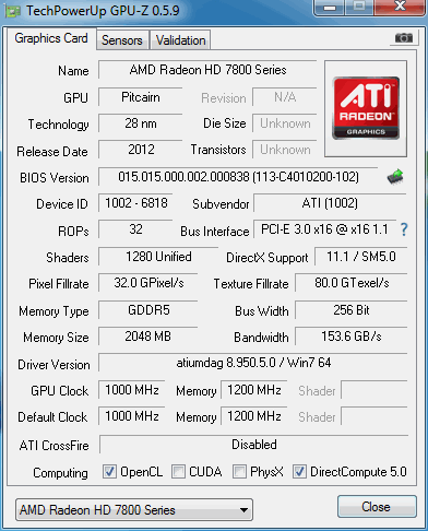 amd radeon hd 7800 series specs