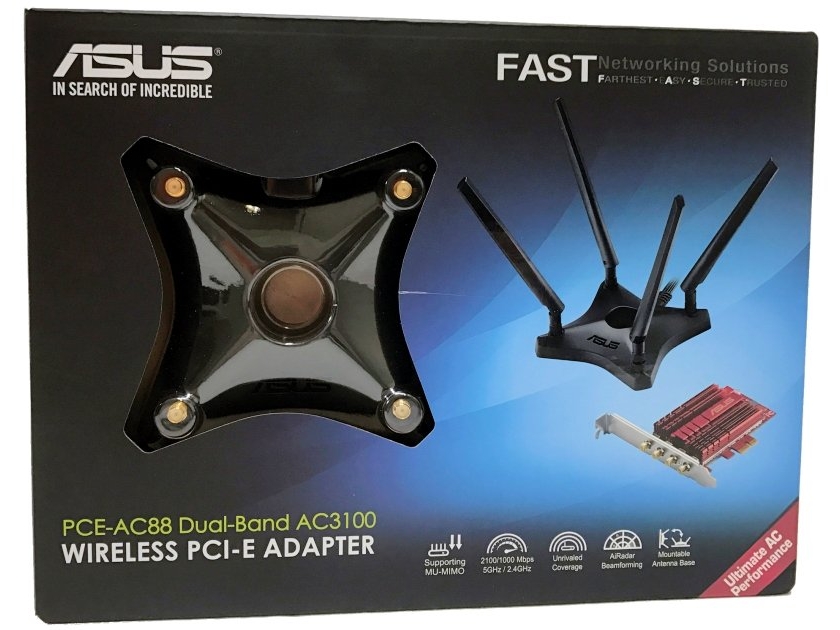 PC周辺機器 ASUS PCE-AC88 ASUS PCE-AC88 AC3100 Wireless PCIe Adapter Review