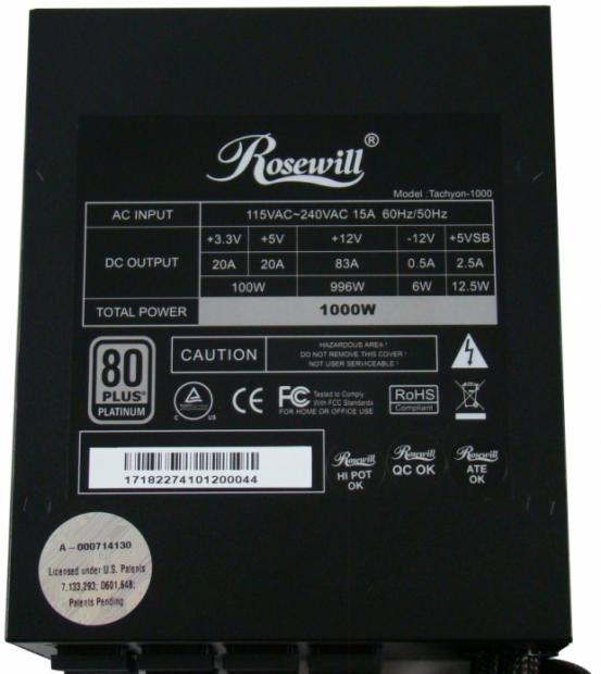 Rosewill Tachyon 1000W 80 PLUS Platinum Power Supply Review 11 Rosewill Tachyon 1000W 80 PLUS Platinum Power Supply Review 11