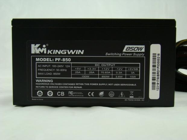 Kingwin Power Force 850-Watt 80 PLUS Bronze Power Supply Review 13