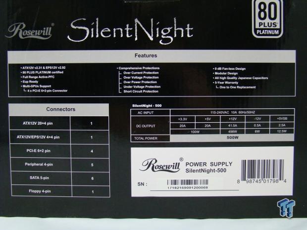 Rosewill SilentNight 500-Watt 80 PLUS Platinum Power Supply Review 05