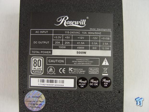 Rosewill SilentNight 500-Watt 80 PLUS Platinum Power Supply Review 11
