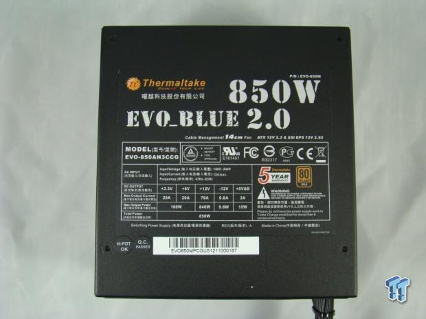 Thermaltake EVO Blue 2.0 850-Watt 80 PLUS Gold Power Supply Review 11